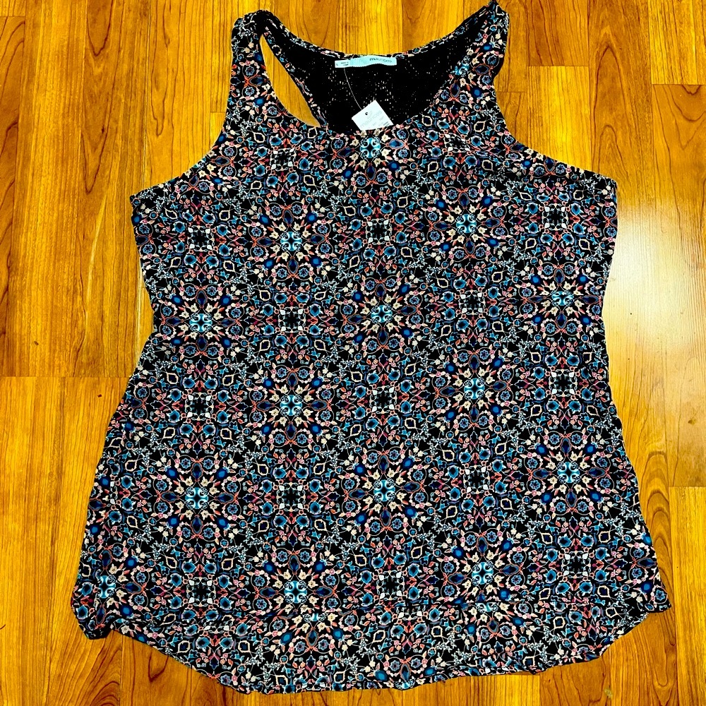 🆕 NWT Maurices Black, Pink, and Blue Patterned Tank Top